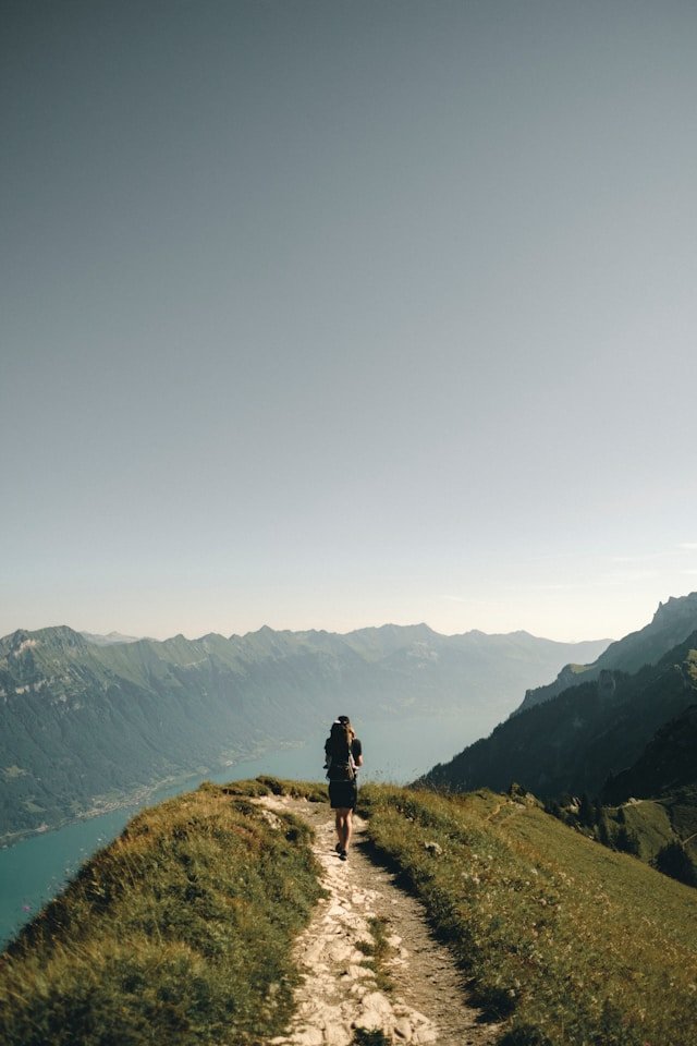 hiking on the mountain